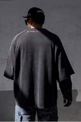 TRICOU CU MANCEI DUBLE PREMIUM NEGRU "SAINT TOUR"